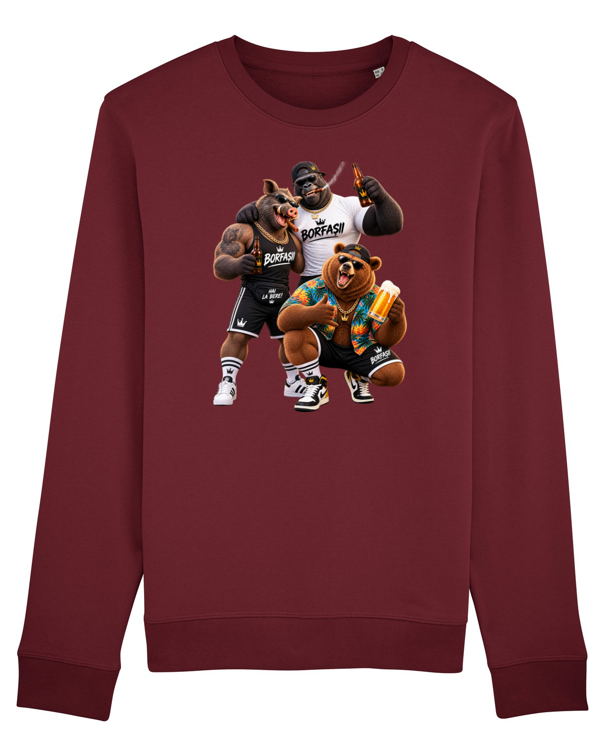 Bluză mânecă lungă Unisex Rise Burgundy