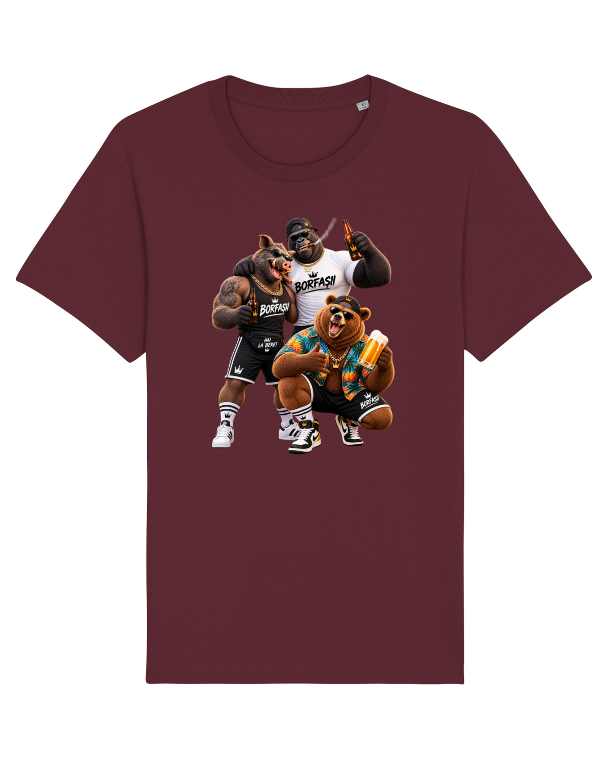 Tricou mânecă scurtă Unisex Rocker Burgundy