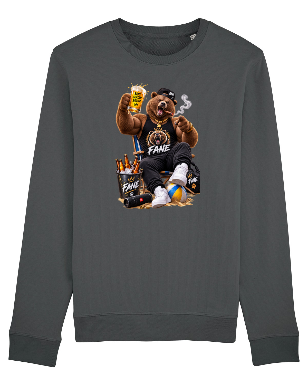 Bluză mânecă lungă Unisex Rise Anthracite