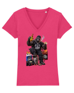 SANDU – Bere, Carne, Combinații! Tricou mânecă scurtă guler V Damă Evoker