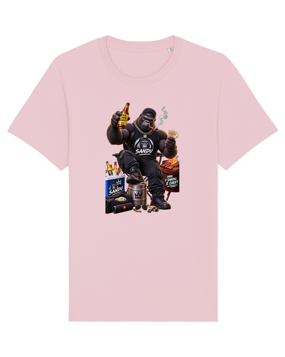 Tricou mânecă scurtă Unisex Rocker Cotton Pink