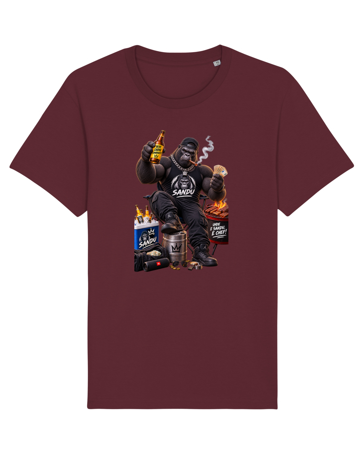 Tricou mânecă scurtă Unisex Rocker Burgundy