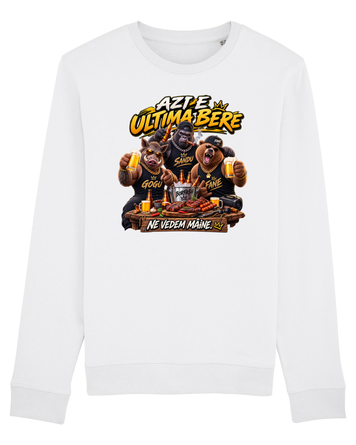 Bluză mânecă lungă Unisex Rise White