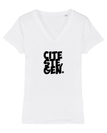 Citește, gen (negru) Tricou mânecă scurtă guler V Damă Evoker