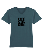 Citește, gen (negru) Tricou mânecă scurtă guler V Bărbat Presenter