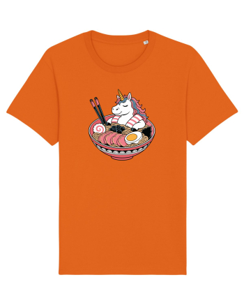 Unicorn Ramen Bowl Cute Japanese Food Noodles Chopsticks Bright Orange