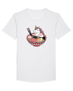 Unicorn Ramen Bowl Cute Japanese Food Noodles Chopsticks Tricou mânecă scurtă guler larg Bărbat Skater