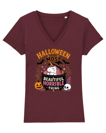 Halloween Unicorn Beautiful Horrible Thing Witch Costume  Burgundy