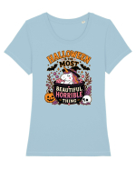 Halloween Unicorn Beautiful Horrible Thing Witch Costume  Tricou mânecă scurtă guler larg fitted Damă Expresser