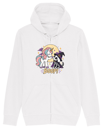 Cute Halloween Unicorn and Dog Friend Hopefulness Full Moon White