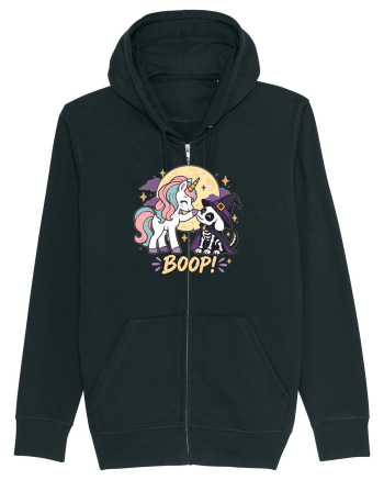 Cute Halloween Unicorn and Dog Friend Hopefulness Full Moon Black