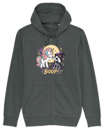 Cute Halloween Unicorn and Dog Friend Hopefulness Full Moon Hanorac cu fermoar Unisex Connector