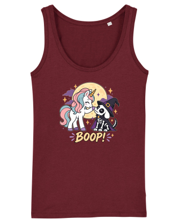 Cute Halloween Unicorn and Dog Friend Hopefulness Full Moon Burgundy