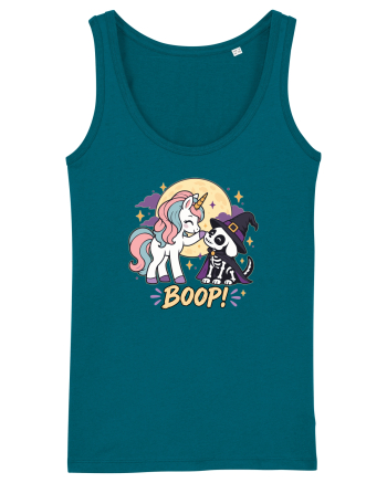 Cute Halloween Unicorn and Dog Friend Hopefulness Full Moon Ocean Depth