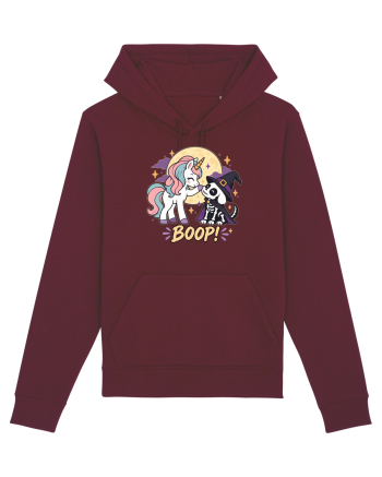 Cute Halloween Unicorn and Dog Friend Hopefulness Full Moon Burgundy
