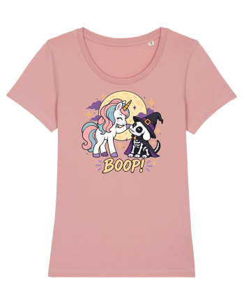 Cute Halloween Unicorn and Dog Friend Hopefulness Full Moon Canyon Pink