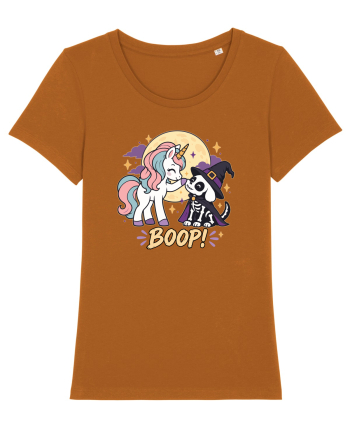 Cute Halloween Unicorn and Dog Friend Hopefulness Full Moon Roasted Orange