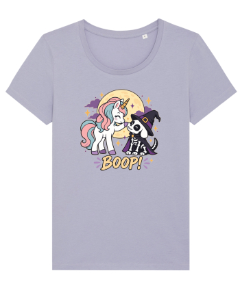 Cute Halloween Unicorn and Dog Friend Hopefulness Full Moon Lavender