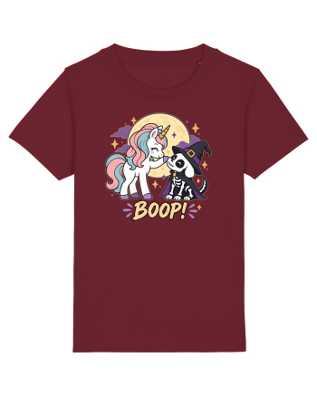 Cute Halloween Unicorn and Dog Friend Hopefulness Full Moon Burgundy