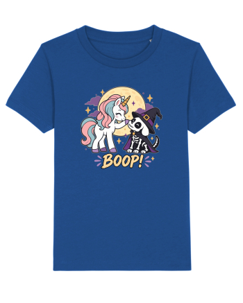 Cute Halloween Unicorn and Dog Friend Hopefulness Full Moon Majorelle Blue