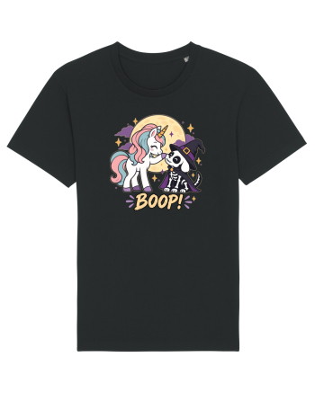 Cute Halloween Unicorn and Dog Friend Hopefulness Full Moon Black
