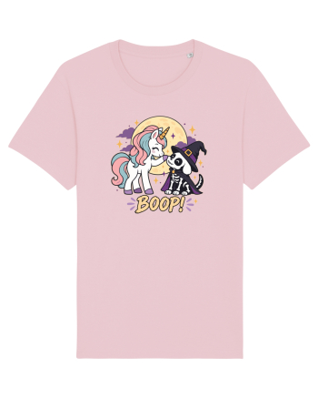 Cute Halloween Unicorn and Dog Friend Hopefulness Full Moon Cotton Pink