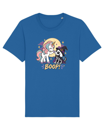 Cute Halloween Unicorn and Dog Friend Hopefulness Full Moon Royal Blue