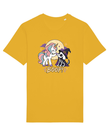 Cute Halloween Unicorn and Dog Friend Hopefulness Full Moon Spectra Yellow