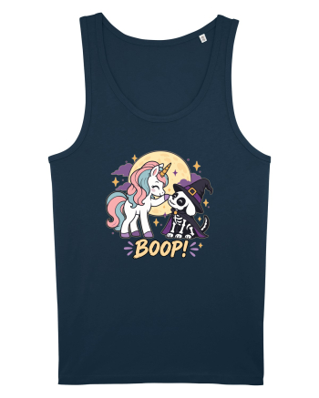 Cute Halloween Unicorn and Dog Friend Hopefulness Full Moon Navy