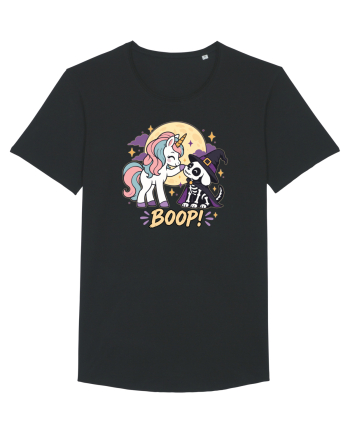Cute Halloween Unicorn and Dog Friend Hopefulness Full Moon Black
