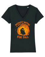 Patiently Waiting for Fall Tricou mânecă scurtă guler V Damă Evoker