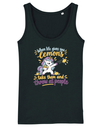 Funny Unicorn When Life Gives You Lemons Sarcastic Humor Black