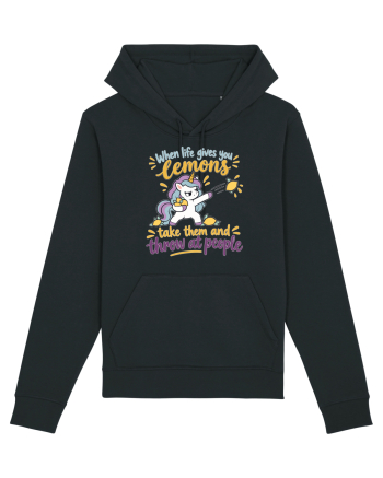 Funny Unicorn When Life Gives You Lemons Sarcastic Humor Black