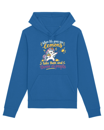 Funny Unicorn When Life Gives You Lemons Sarcastic Humor Royal Blue