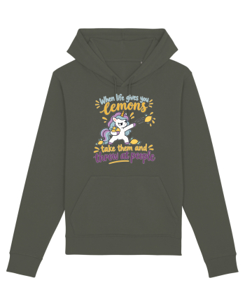 Funny Unicorn When Life Gives You Lemons Sarcastic Humor Khaki