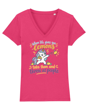 Funny Unicorn When Life Gives You Lemons Sarcastic Humor Raspberry