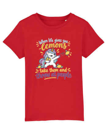 Funny Unicorn When Life Gives You Lemons Sarcastic Humor Red