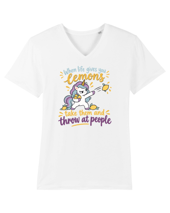 Funny Unicorn When Life Gives You Lemons Sarcastic Humor White