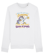 Funny Unicorn When Life Gives You Lemons Sarcastic Humor Bluză mânecă lungă Unisex Rise