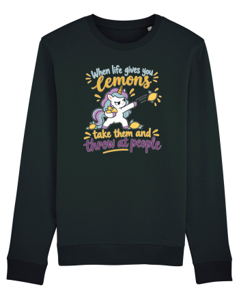 Funny Unicorn When Life Gives You Lemons Sarcastic Humor Black
