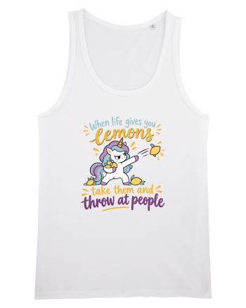 Funny Unicorn When Life Gives You Lemons Sarcastic Humor White
