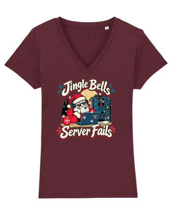 Jingle Xmas Bells Server Fails IT Support Santa Christmas Burgundy