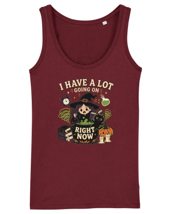 Funny Introvert Halloween Witch in a Overwhelmed Busy Night Burgundy