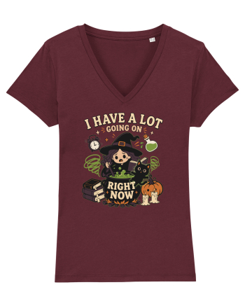 Funny Introvert Halloween Witch in a Overwhelmed Busy Night Burgundy