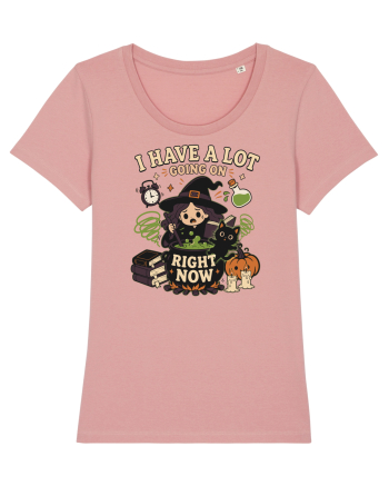 Funny Introvert Halloween Witch in a Overwhelmed Busy Night Canyon Pink