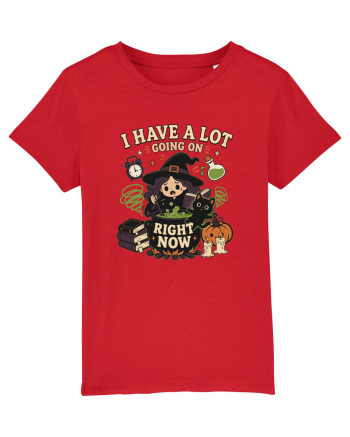 Funny Introvert Halloween Witch in a Overwhelmed Busy Night Red