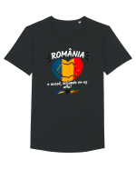 România e acasă oriunde m-aș afla  Tricou mânecă scurtă guler larg Bărbat Skater