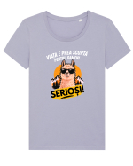 Viața e prea scurta pentru oameni serioși  Tricou mânecă scurtă guler larg fitted Damă Expresser