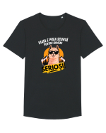 Viața e prea scurta pentru oameni serioși  Tricou mânecă scurtă guler larg Bărbat Skater