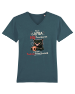 Fără cafea...nu funcționeaz Tricou mânecă scurtă guler V Bărbat Presenter